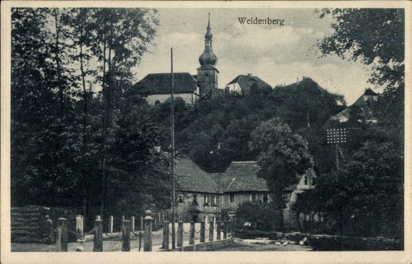 Postcard Weidenberg in Upper Franconia, partial view