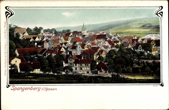 Passepartout PC Spangenberg Hessen, panoramic view of the city