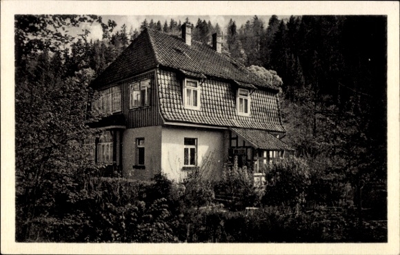 Postcard Altenbrak Thale in the Harz, Todtenrode, Pension Villa Heidecke, two-story house, surrounded by