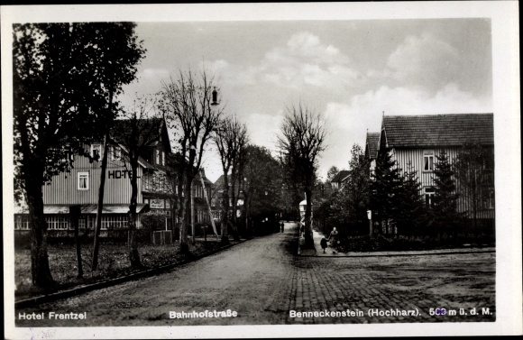 Ak Benneckenstein Oberharz, Bahnhofstrasse, Hotel Frentzel