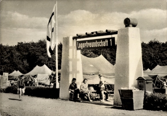 Postcard Straußberg Sondershausen Thuringia, Pioneer Camp Gheorghiu Dej, Camp Friendship 1