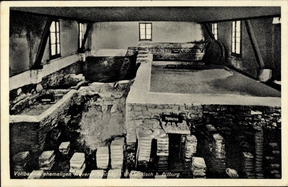 Ak Bitburg in de Eifel, vol bad in het voormalige Treverer Schlossgut Weilerbüsch