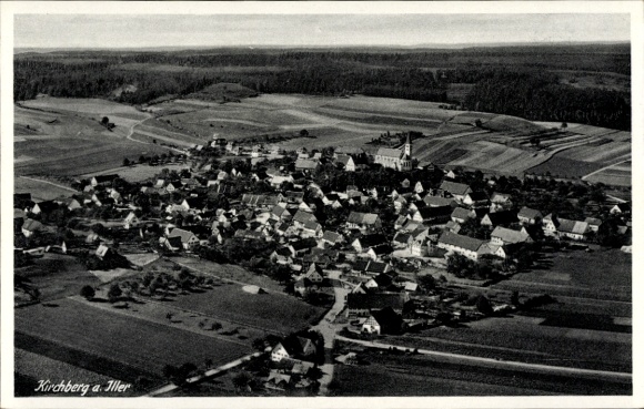 Ak Kirchberg an der Iller, Fliegeraufnahme