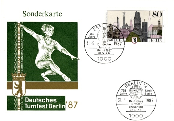 Postcard Berlin, German Gymnastics Festival 1987