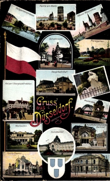Ak Düsseldorf am Rhein, Kunstpalast, Kaiserliche Oberpostdirektion