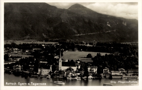 Ak Rottach Egern am Tegernsee Oberbayern, Fliegeraufnahme