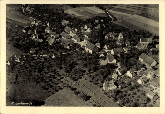 Postcard Wolpertswende in Württemberg, aerial photograph