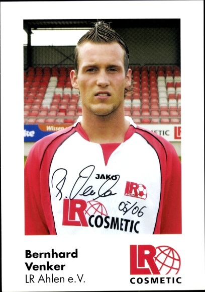 Autogrammkarte Fußballer Bernhard Venker, Rot Weiss Ahlen, Autogramm