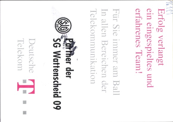 Autograph card footballer Thomas Gläsener, SG Wattenscheid 09, autograph