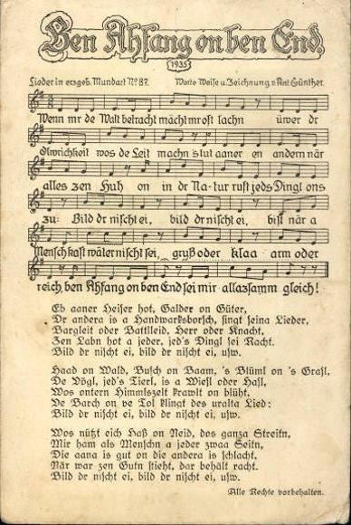 30 song cards, Anton Günther