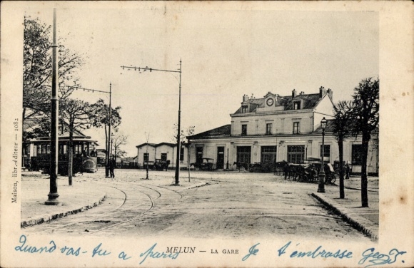 Ak Melun Seine et Marne, Bahnhof