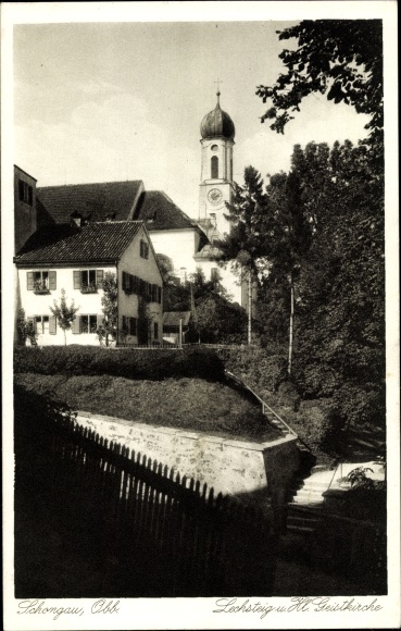Ansichtkaart Schongau in Opper-Beieren, Lechsteig, Heilige Geestkerk