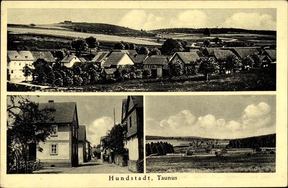 Ansichtkaart Hundstadt Grävenwiesbach im Taunus, stadsgezicht, straatdeel
