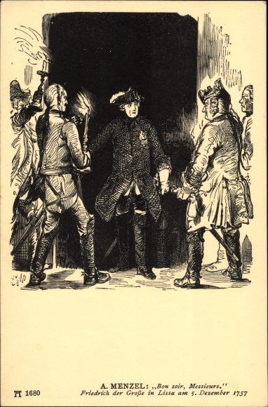 Artist PC Menzel, Adolph von, Friedrich der Große in Lissa 1757