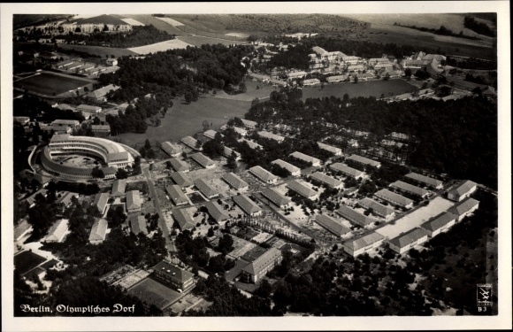 Ansichtkaart Elstal Wustermark Brandenburg, Olympisch dorp, luchtfoto, jack &amp; Co. B 3