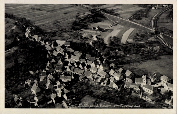 Ak Rinklingen Bretten in Baden, Luftaufnahme von  Häuser, Landschaft, 1943