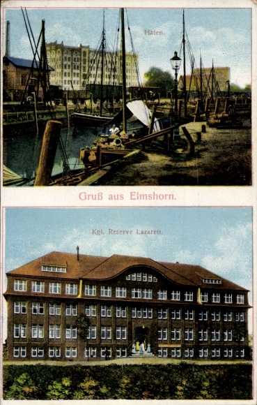 Ak Elmshorn in Holstein, haven, reserveziekenhuis