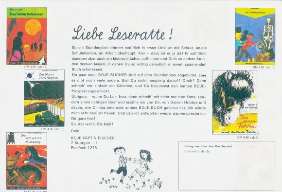 Timetable Advertising, Boje-Verlag, Books