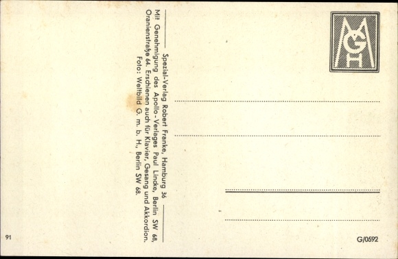 Song Postcard Gerda Ursula Marie, Marsch von Wehrmacht Soldaten, Herms Niel