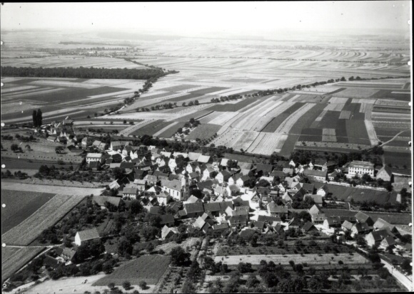 Postcard Theilheim in Lower Franconia, aerial photograph