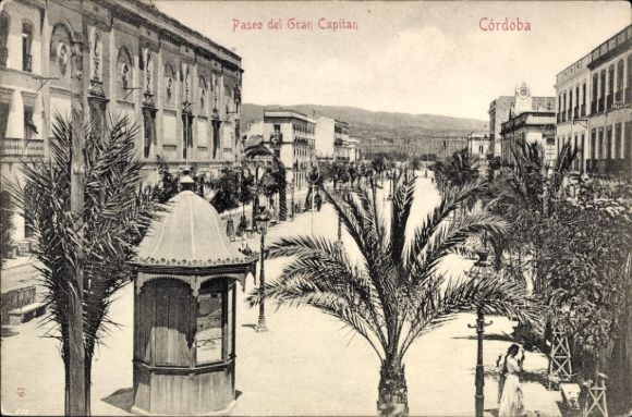 Postcard Cordoba Andalusia Spain, Paseo del Gran Capitan