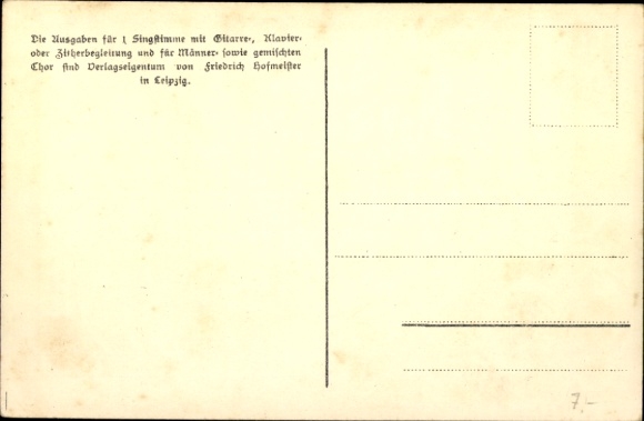 Song Postcard Günther, Anton, Don't forget your Hamet, Erzgebirge dialect No. 47