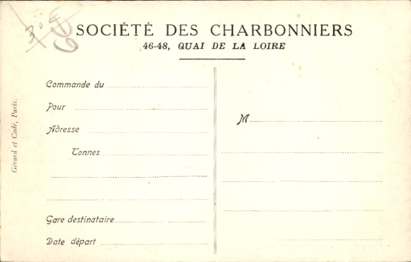 Ansichtkaart Parijs XV Vaugirard, Société des Charbonniers, bouwplaatsen 43 en 45, Quai de Grenelle