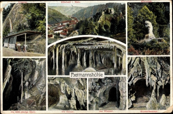 Postcard Rübeland Oberharz am Brocken, Hermannshöhle