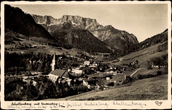 Postcard Marktschellenberg Markt Schellenberg in Upper Bavaria, view of Schellenberg with church, Untere
