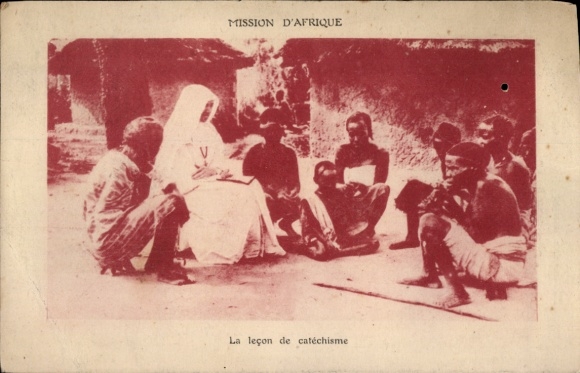 CPA Mission d'Afrique, The leçon de catéchisme
