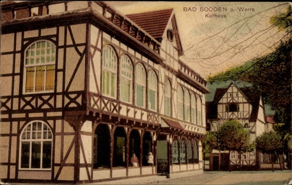 KP Bad Sooden Allendorf an der Werra Hessen, dom uzdrowiskowy w stylu szachulcowym,