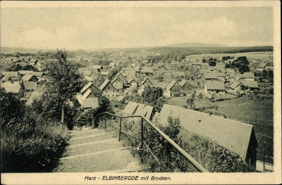 Postcard Elbingerode Oberharz am Brocken, total view of the village