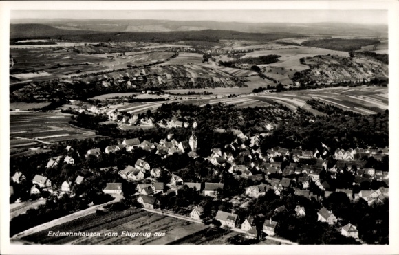 Postcard Erdmannhausen in Württemberg, aerial photograph