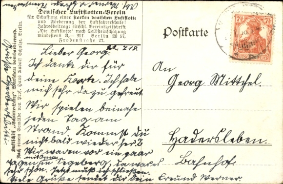 Artist Postcard Schulze, Hans Rudolf, Zeppelin, airship Schütte Lanz, bombing Warsaw, I. WK