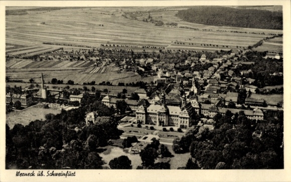 Postcard Werneck in Lower Franconia, aerial photograph