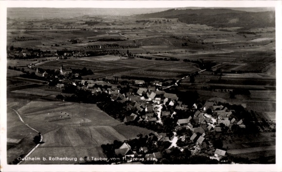 Ak Rothenburg ob der Tauber Mittelfranken, Fliegeraufnahme