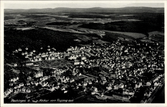 Postcard Plochingen am Neckar, aerial photograph