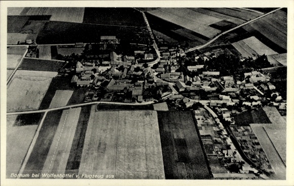 Postcard Bornum Börßum am Harz, aerial photograph