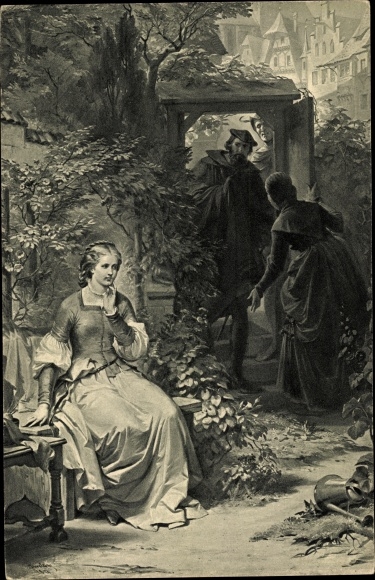 Kunstenaar Ak Kreling, Faust, Margarete in Martha's Garden