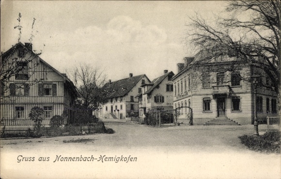 Postcard Nonnenbach Hemigkofen Kressbronn am Bodensee, street, houses