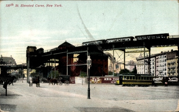 AK New York City USA, 110th St. elevated curve