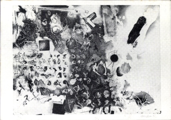 Artist Postcard Beat Zbinden, Love Letter 1992, etching, aquatint, dedication and autograph of the artist
