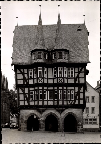 foto Alsfeld in Hessen, gemeentehuis, 1962