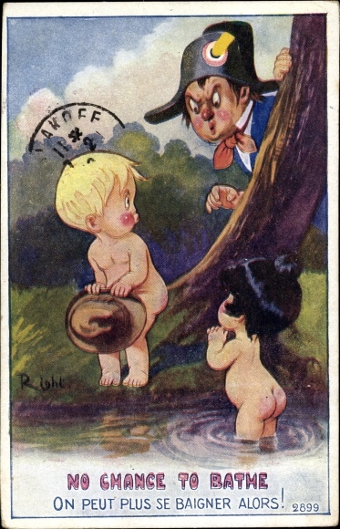 Artist Postcard Right, No chance to bathe, Napoleon