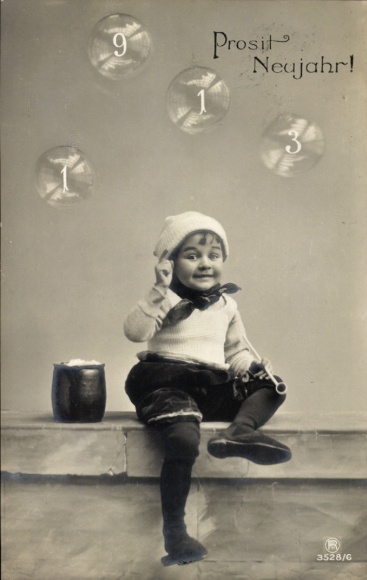 PC Happy New Year, year 1913, boy