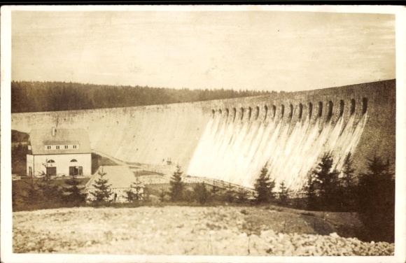 Postcard Muldenberg Grünbach in Vogtland, Muldenberg Dam