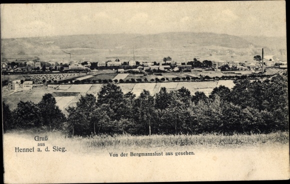 PC Hennef in North Rhine-Westphalia, view of the village from Bergmannslust