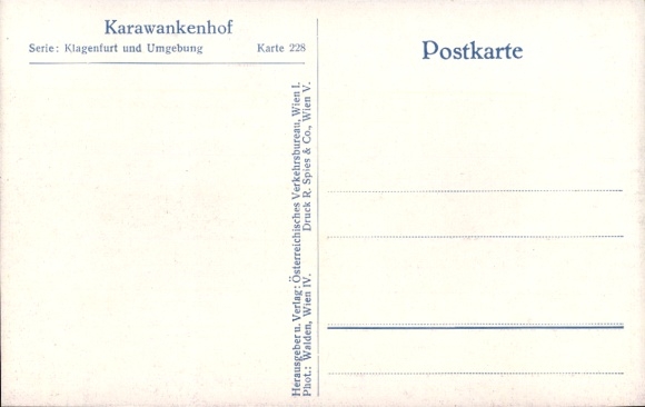 Postcard Klagenfurt am Wörthersee Carinthia, Karawankenhof, mountain landscape,