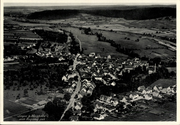 Postcard Singen Remchingen in the Enzkreis, aerial photograph