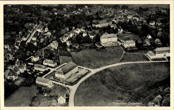 Ak Clausthal Zellerfeld im Oberharz, Fliegeraufnahme